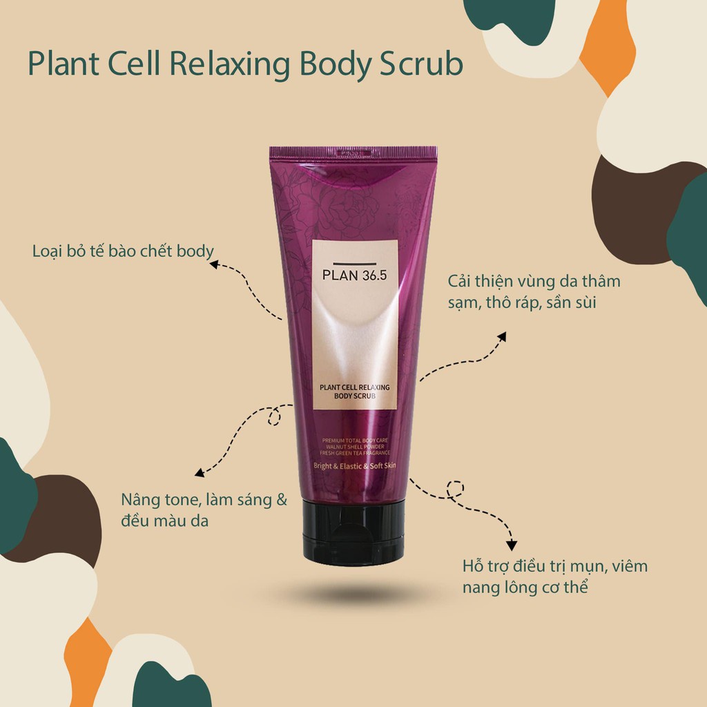 Tẩy Tế Bào Chết Dưỡng Ẩm Sáng Mịn Tái Tạo Da Plant Cell Relaxing Body Scrub Plan 36.5 (200g)