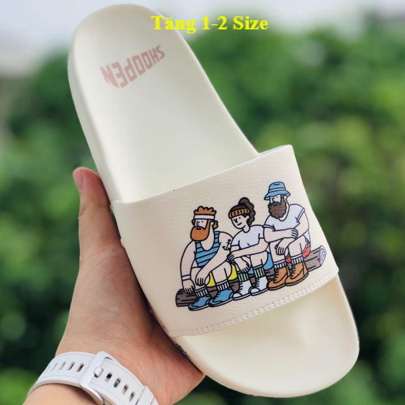 Dép unisex 𝐌𝐋𝐁 cắm trại ❤️FREESHIP + Hộp❤️ dép mlb camfire shoopen quai ngang thể thao nam nữ GV.cắm.trại-trắng