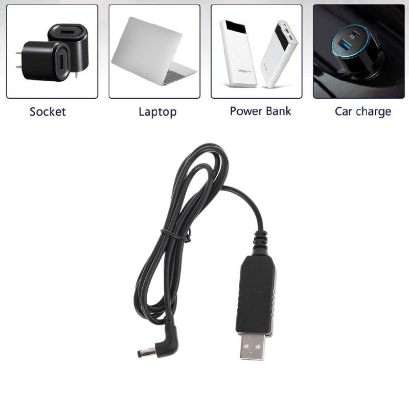 Cáp Chuyển Đổi 90 Độ Usb 5v Sang 12v 5.5x2.1mm Cho Loa