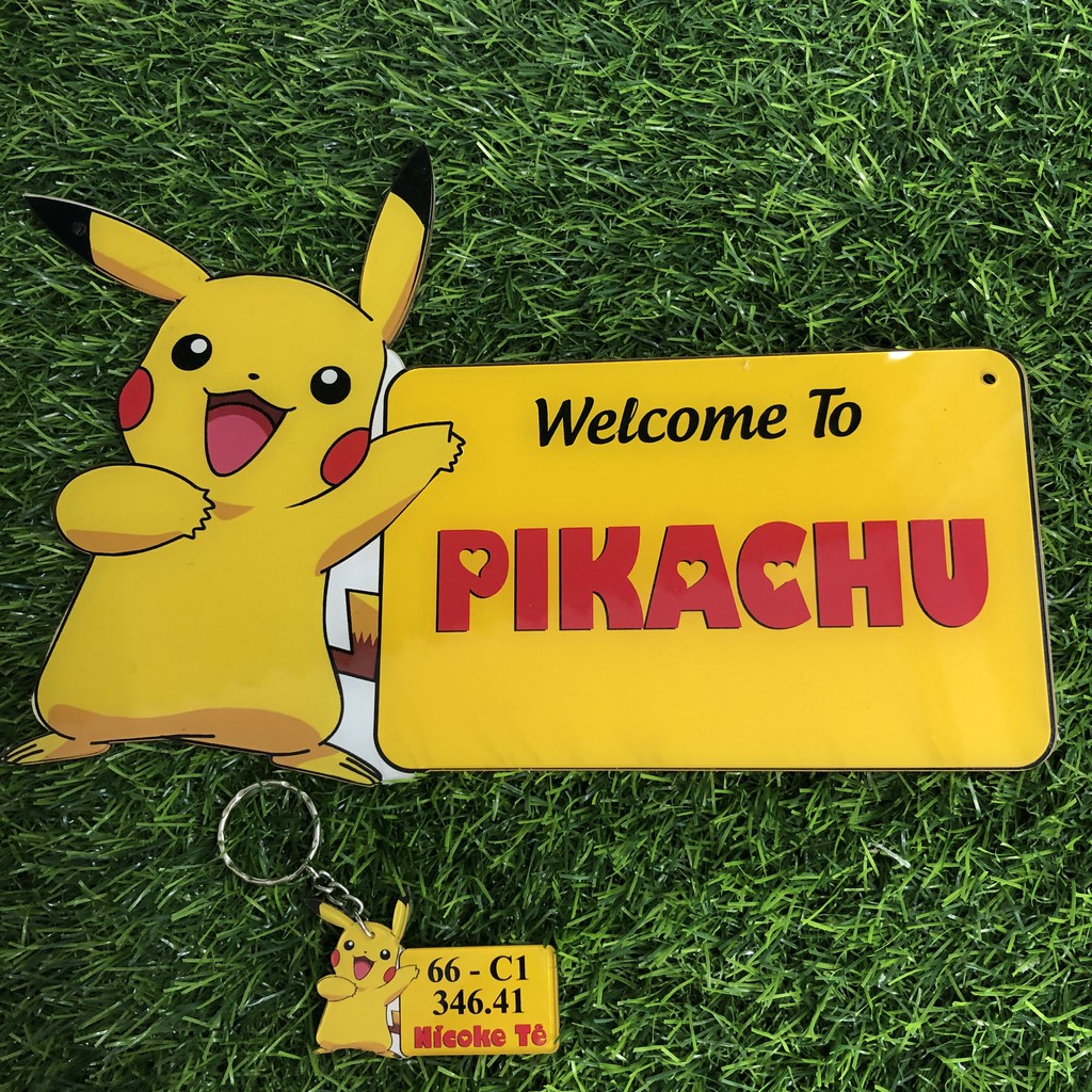 Bảng Hiêu Pikachu_ Bảng hiệu treo shop_ bảng hiệu treo xinh xắn