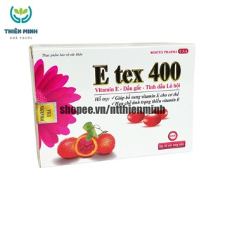 VitaminE đỏ E TEX 400 hỗ trợ làm đẹp da, trắng sáng da, chống lão hoá - Hộp 30 viên