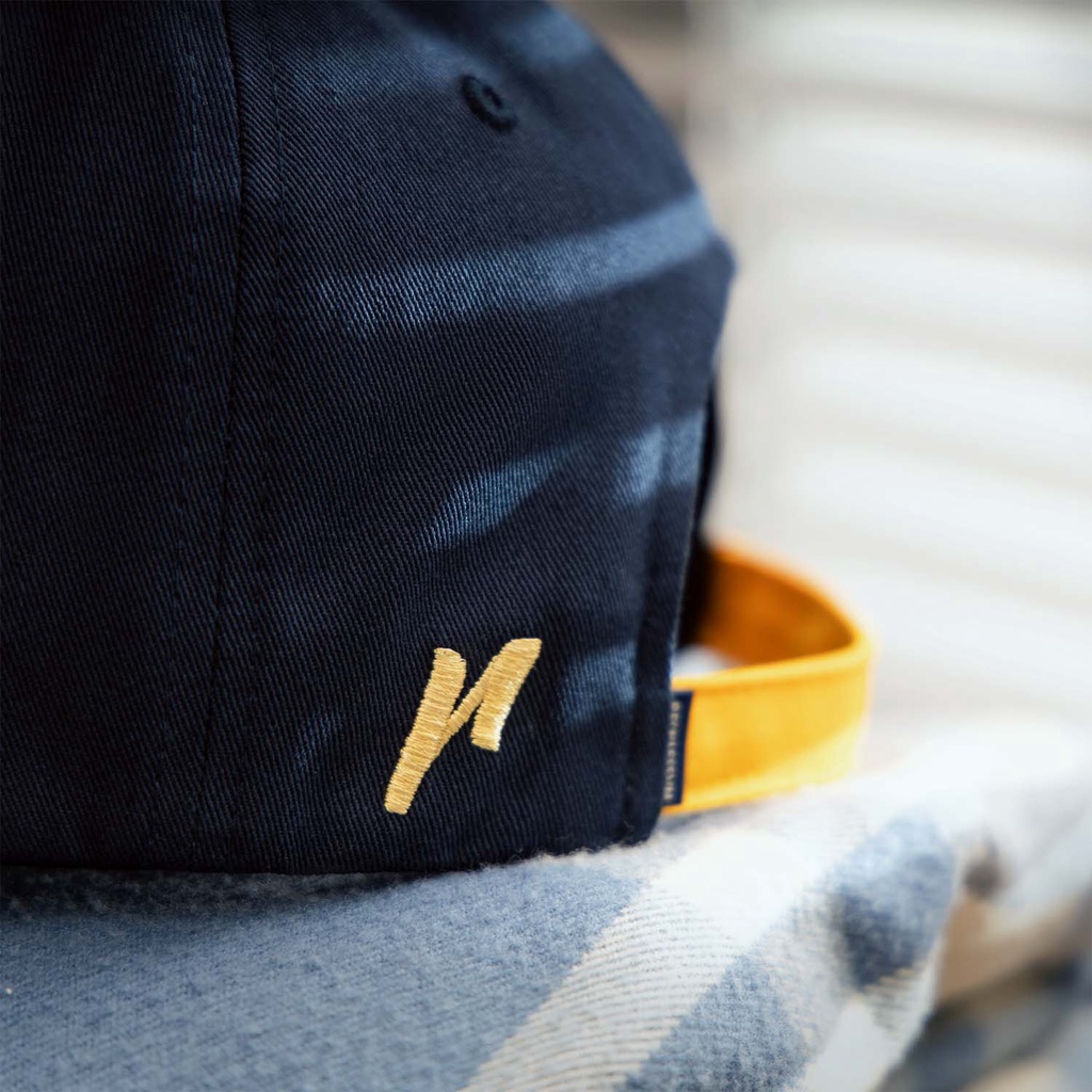 Nón Bóng Chày Lưỡi Trai Màu Navy Phối Vàng Reckless Signature Ballcap Vải Kaki Cotton