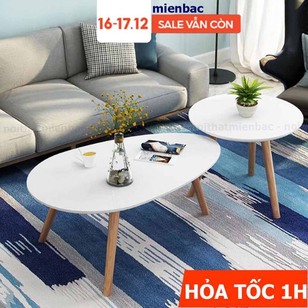 [Mã LIFEBK1T giảm 8% tối đa 1 Triệu đơn 500k] Bàn trà bàn sofa hình trứng, lắp đặt sẵn