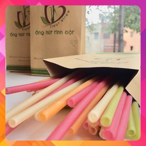 0,5kg Ống hút tinh bột gạo ăn được - Flour Straws