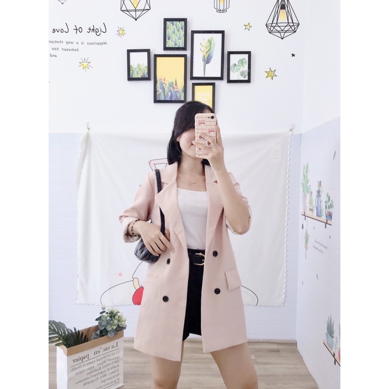 ÁO BLAZER BEIGE 2 LỚP STYLE ULZZANG HÀN QUỐC (ảnh thật/sẵn/có video)p | BigBuy360 - bigbuy360.vn