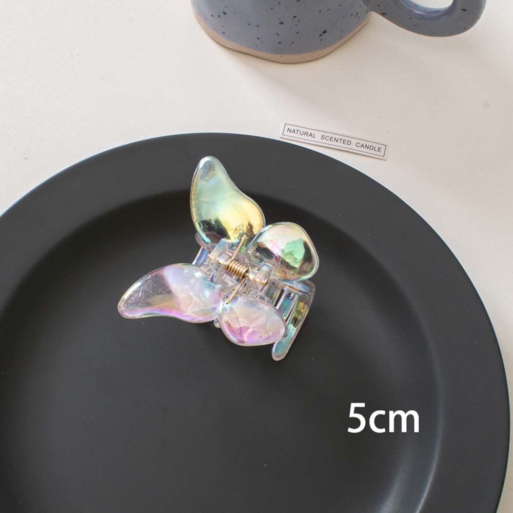 Kẹp tóc bằng nhựa acrylic trong suốt thiết kế độc đáo màu laser đơn giản thanh lịch cho nữ