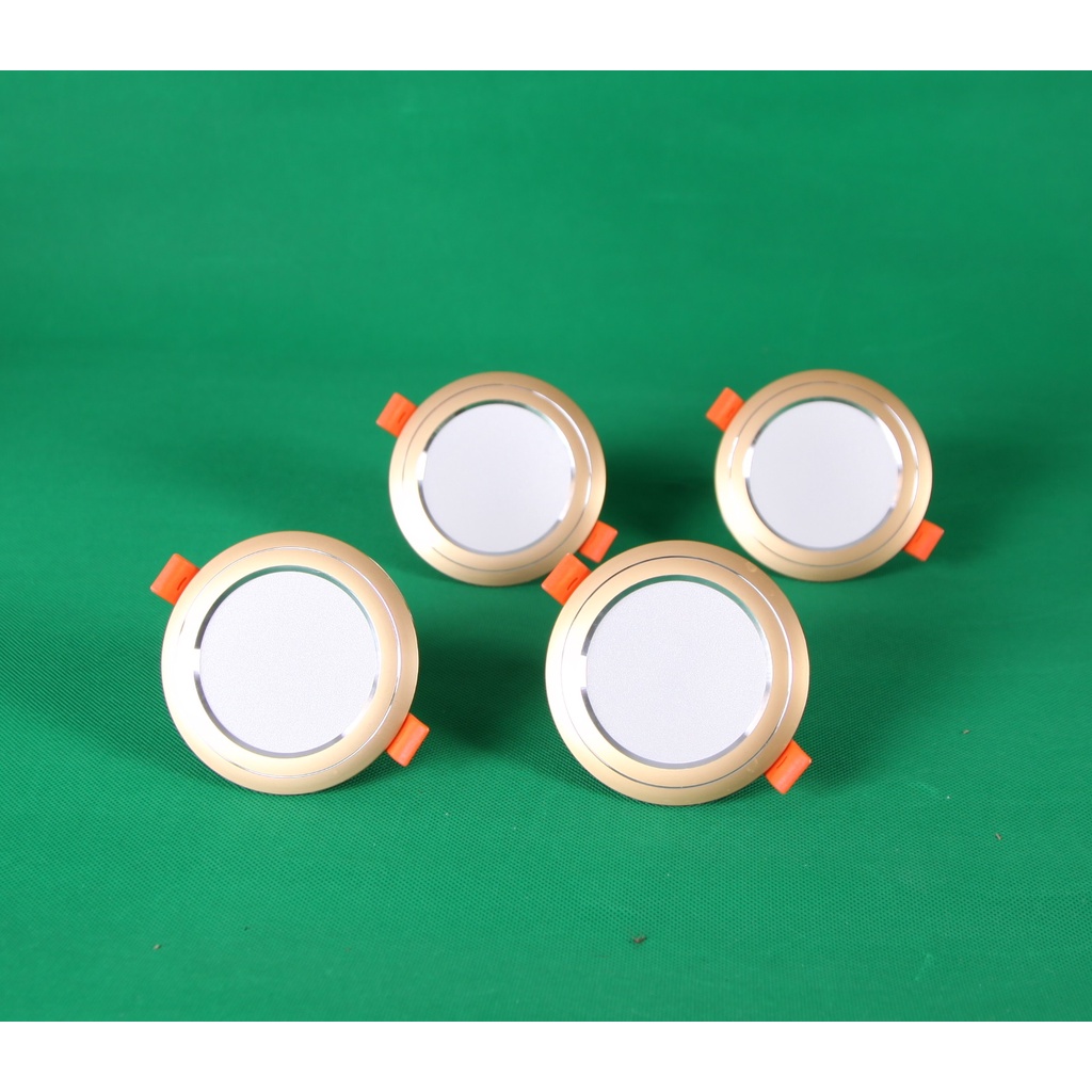 [SIÊU RẺ] Đèn Led Âm Trần 3 Màu 7W Vỏ Vàng, AM7P, Đèn Trang Trí Phòng Ngủ Đổi Màu, Đèn Trần Thạch Cao