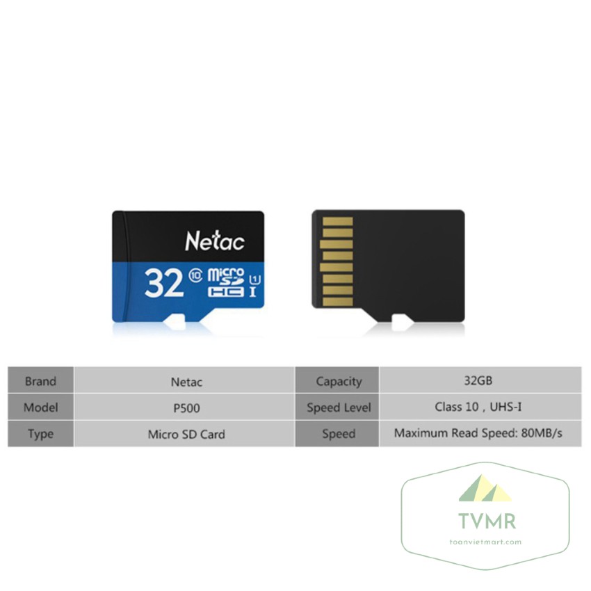 Thẻ Nhớ Netac 32GB - Tốc Độ Đọc Chuẩn Class 10