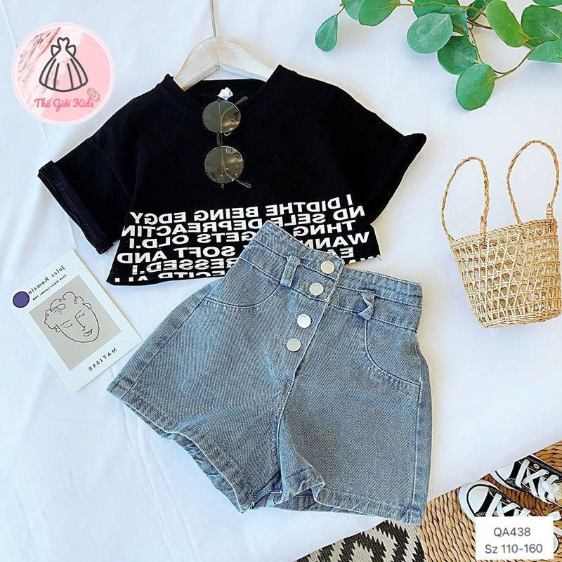 set áo kèm quần jeans cộc