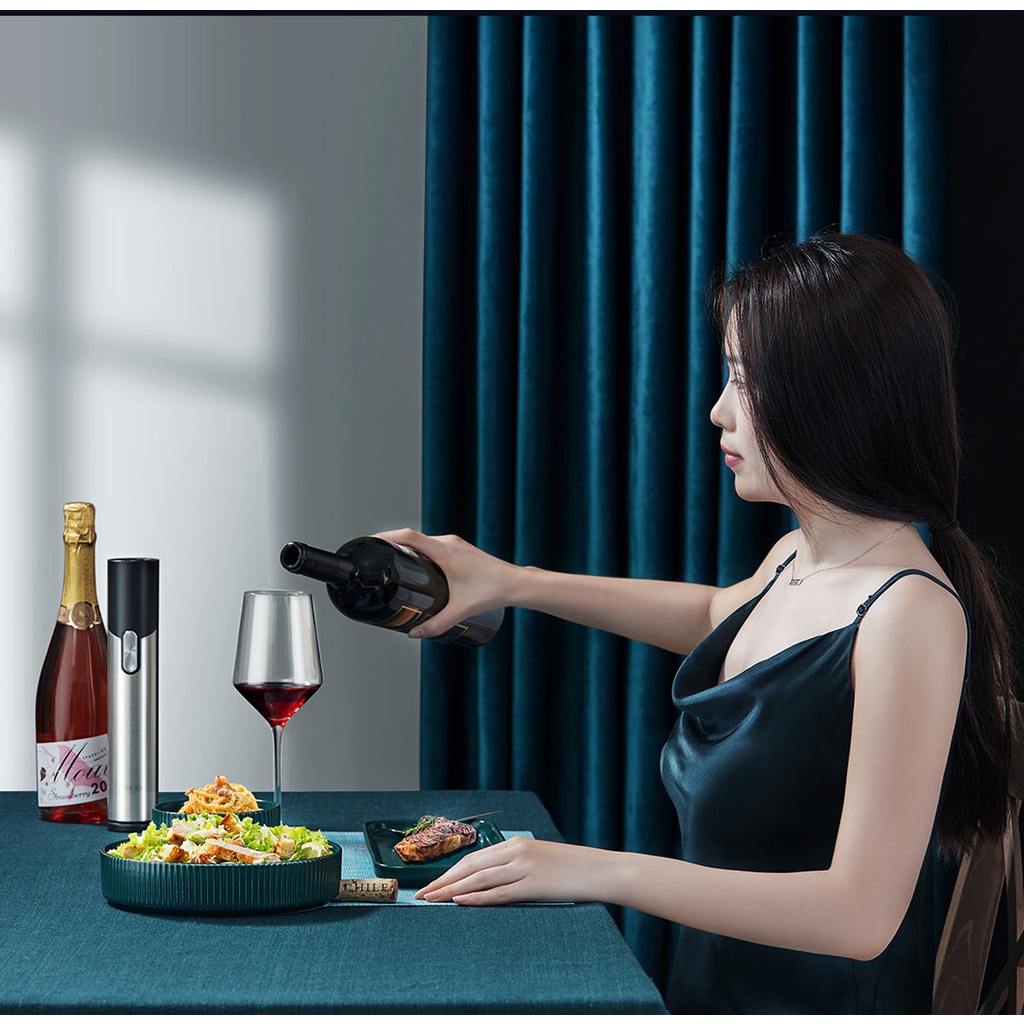 Uareliffe 2 In 1 Electric Wine Bottle Opener Portable Beer Opener