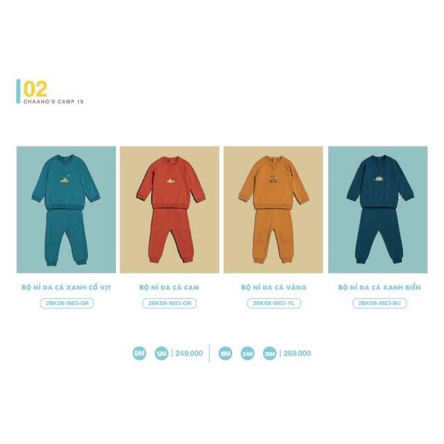 Sale Bộ nỉ da cá bé trai bé gái Chaang