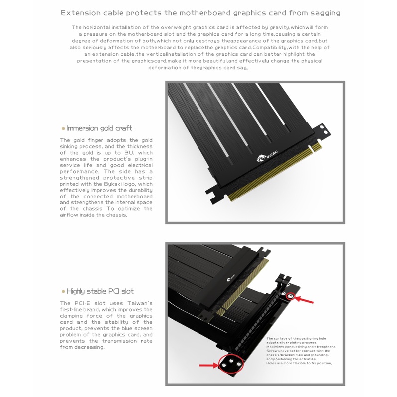Thẻ Đồ Họa PCI Express Bykski B-6HPCI-E-X 25cm 6 PCI-E Linh Hoạt Kèm Dây Cáp GPU