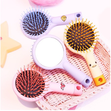 Lược chải tóc massage da đầu chống tĩnh điện có gương tiện dụng