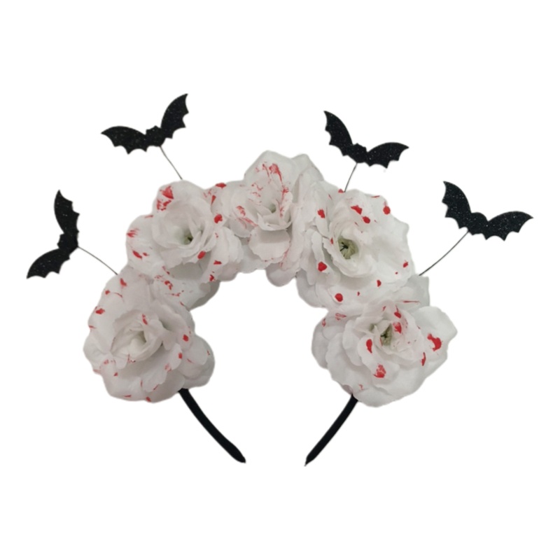 Băng Đô Cài Tóc Hình Dơi Hoa Máu Sáng Tạo Cho Phát Sóng Trực Tiếp Dịp Halloween