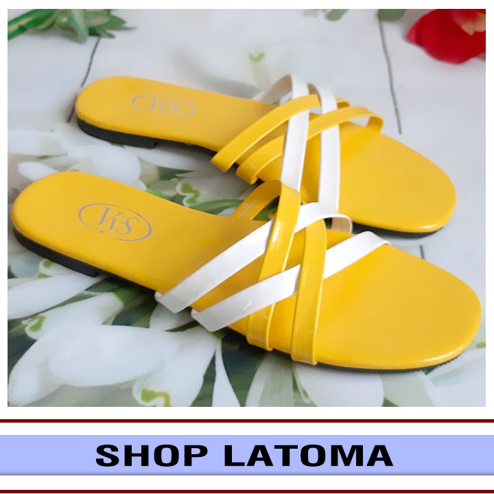 Dép nữ quai ngang phối màu thời trang cao cấp Latoma TA3721[Nhiều Màu Lựa Chọn]
