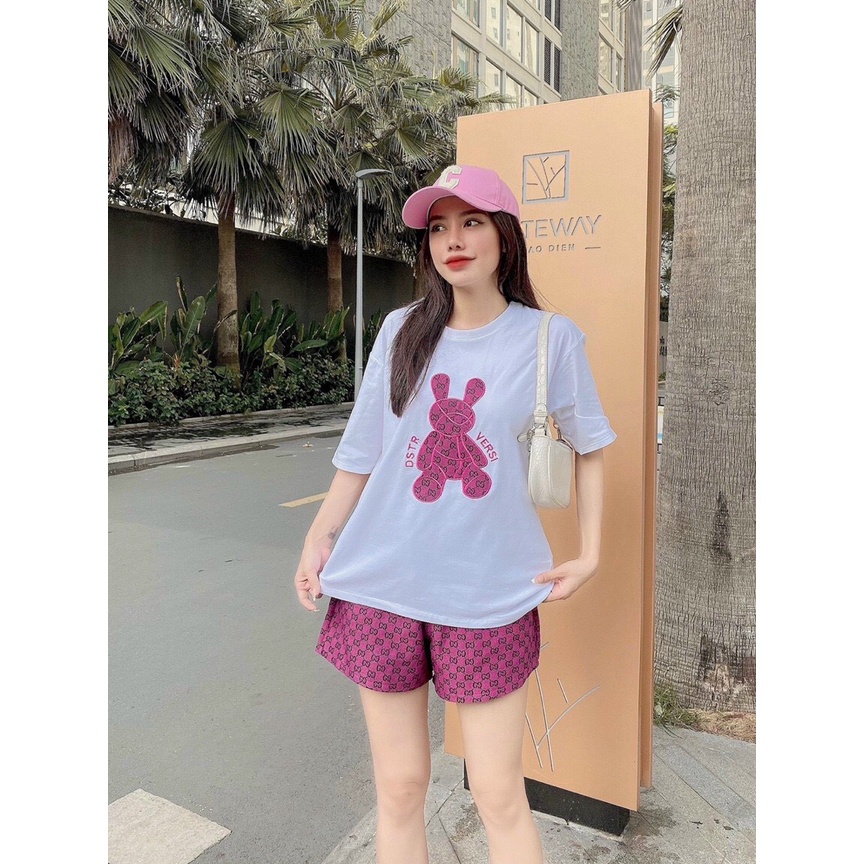 Set đồ bộ nữ đi chơi dạo phố đồ bộ thun mặc nhà họa tiết trẻ trung năng động chất liệu cao cấp.