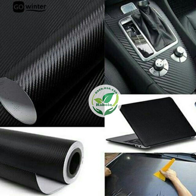 [1m x khổ 1.2m] Decal carbon dán xe, điện thoại...laptop , Decal carbon vân đen nhám khổ 1.2m.