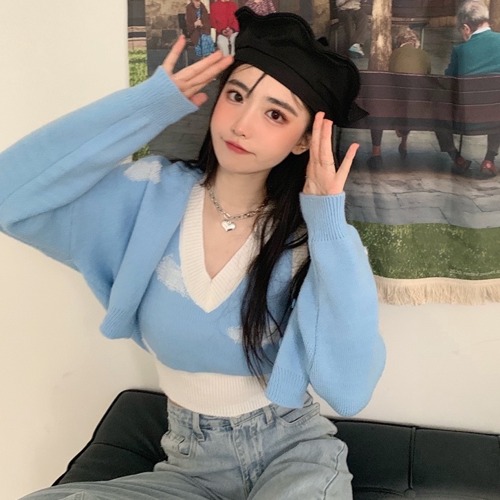 Áo lửng hai dây QADCOL/ Áo khoác cardigan QADCOL thời trang dành cho nữ