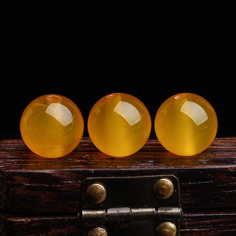 Hạt tròn Agat màu vàng - MH763