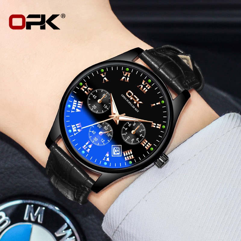Opk  đồng hồ nam chống nước nam dây da bò chính hãng đồng hồ  Quartz đồng hồ