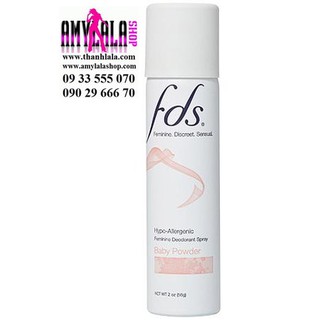 Xịt thơm vùng kín phụ nữ FDS Feminine Deodorant Spray Baby Powder 56g