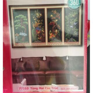 Freeship 99k TQ_Tranh đá tứ quý