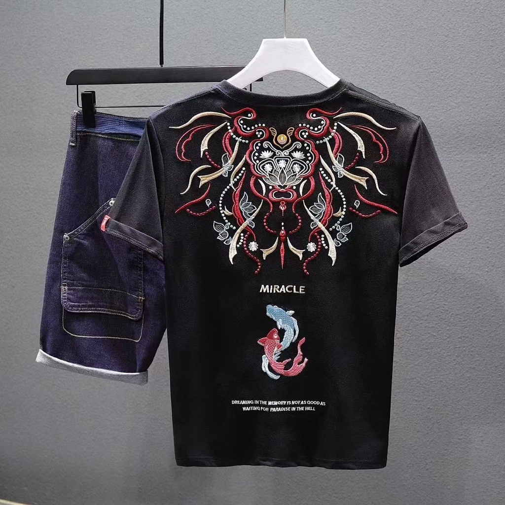 Áo Thun Tay Ngắn Cổ Tròn Màu Sắc Đơn Giản Cho Nam