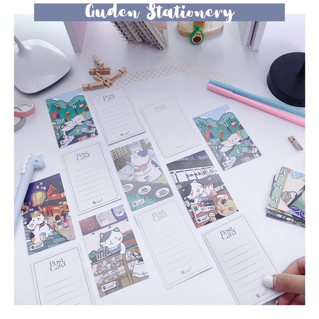 Bưu thiếp mèo Nhật Bản dễ thương_Postcard mèo Nhật Bản_Guden Stationery