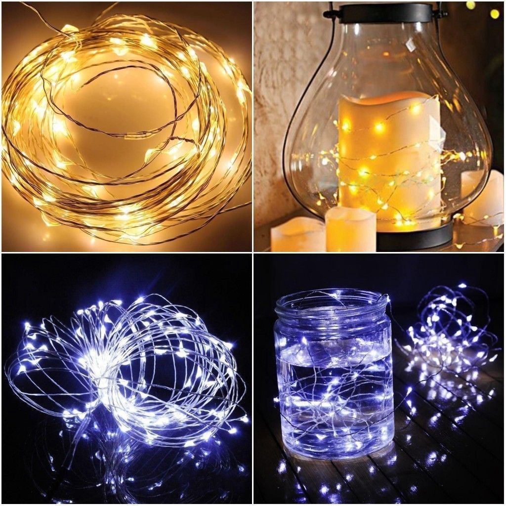 (Free battery) 10M 100LEDs Battery Mini LED Copper Wire String Fairy Lights Waterproof