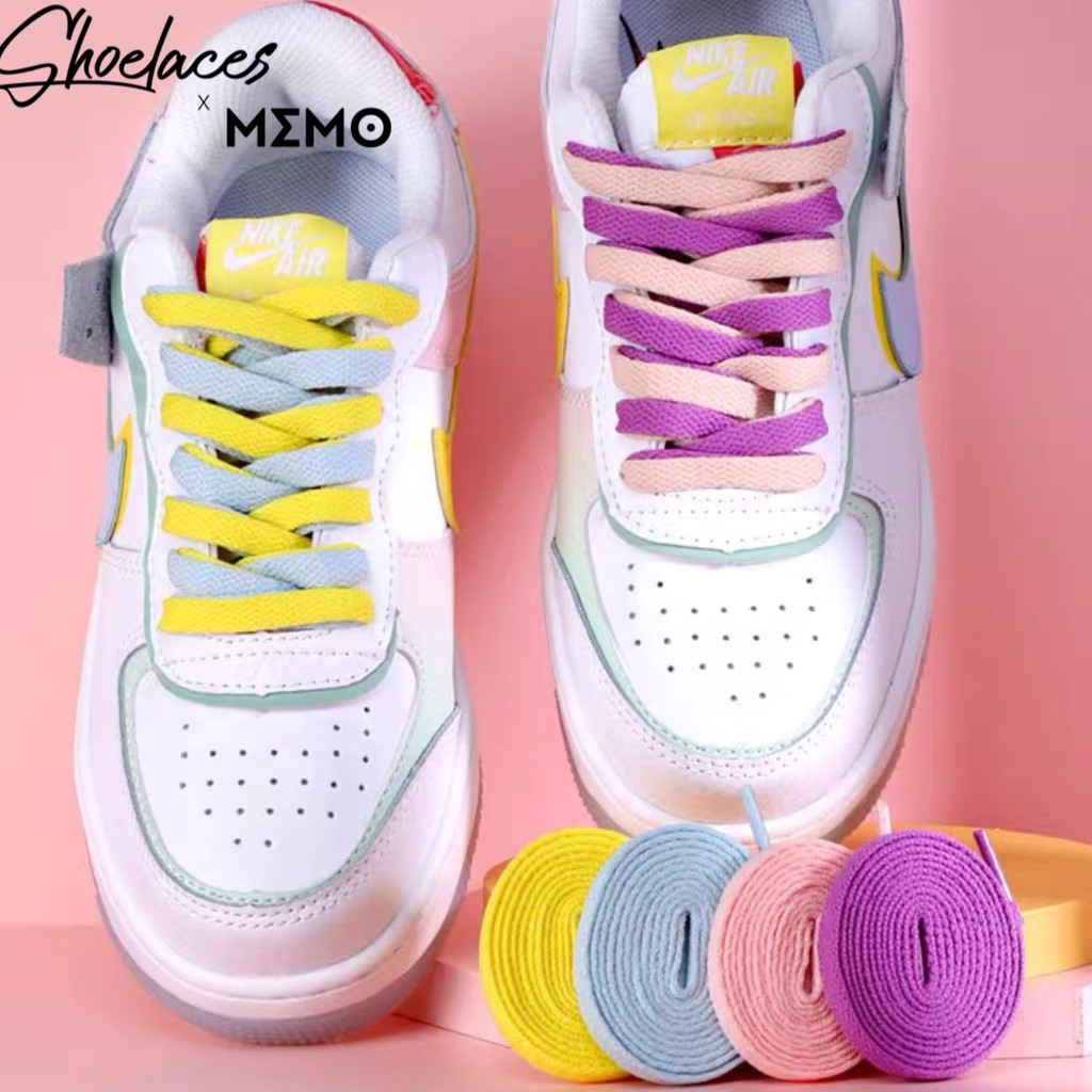 Combo Dây Giày Custom Nike Air Force 1 Low Shadow Pale Ivory Mix 4 Màu Pastel Mới