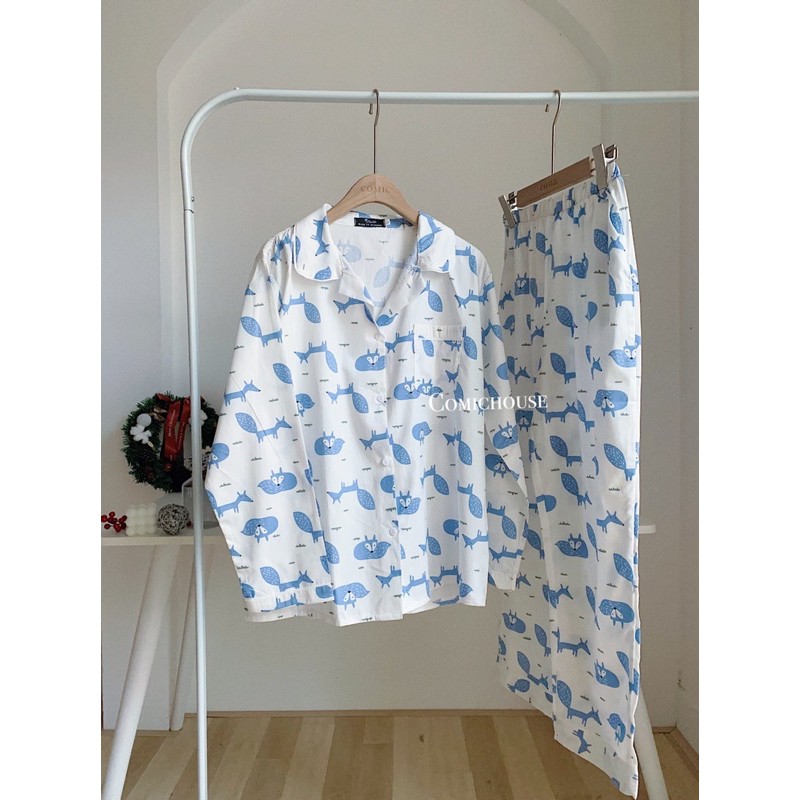 Pizama xô tre / thô nhung tay dài quần dài comic | BigBuy360 - bigbuy360.vn