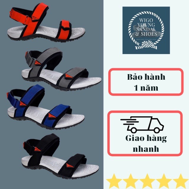 Giày Sandal 2 Quai Nam Nữ Học Sinh Sinh Viên Đi Học, Đi Chơi Đế Cao Su, Dép Có Quai Hậu, Dây Dù Full Size -Wigo Young