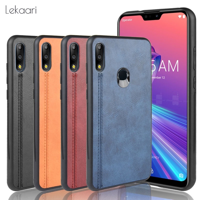 Lekaari Ốp điện thoại da PU phong cách doanh nhân cho Asus Zenfone Max Pro M2 ZB631KL M1 ZB601KL ZB602KL