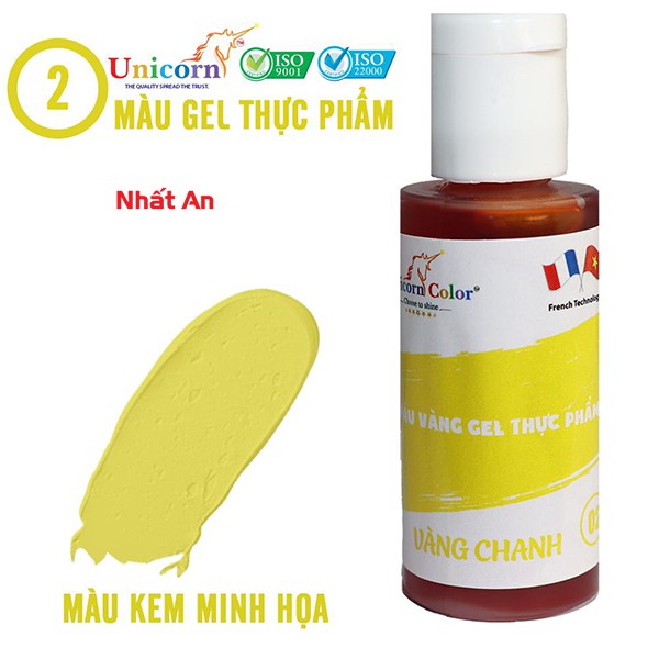 Màu gel thực phẩm vàng chanh 28gr Unicorn