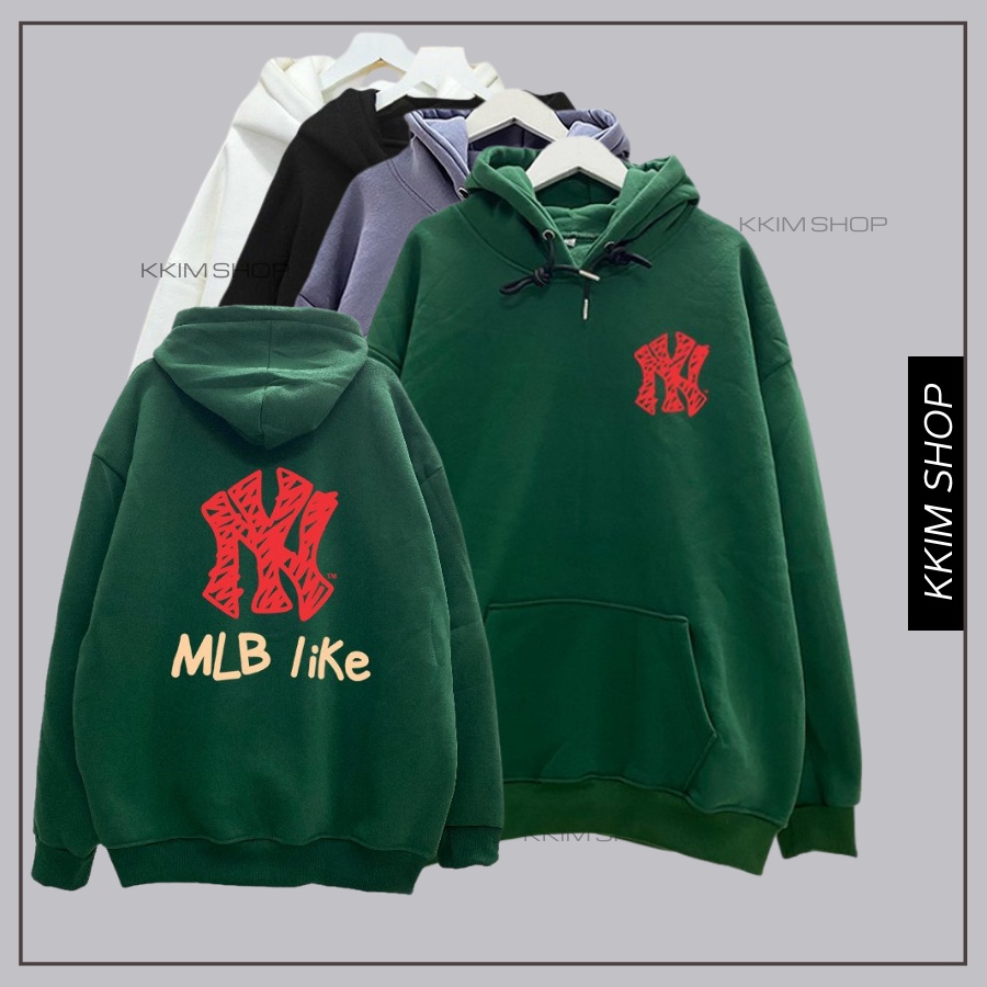 Áo Nỉ HOODIE MLP NY, Áo hoodie XANH LÁ unisex nam nữ form rộng oversize chất liệu Nỉ bông cao cấp KKIM SHOP