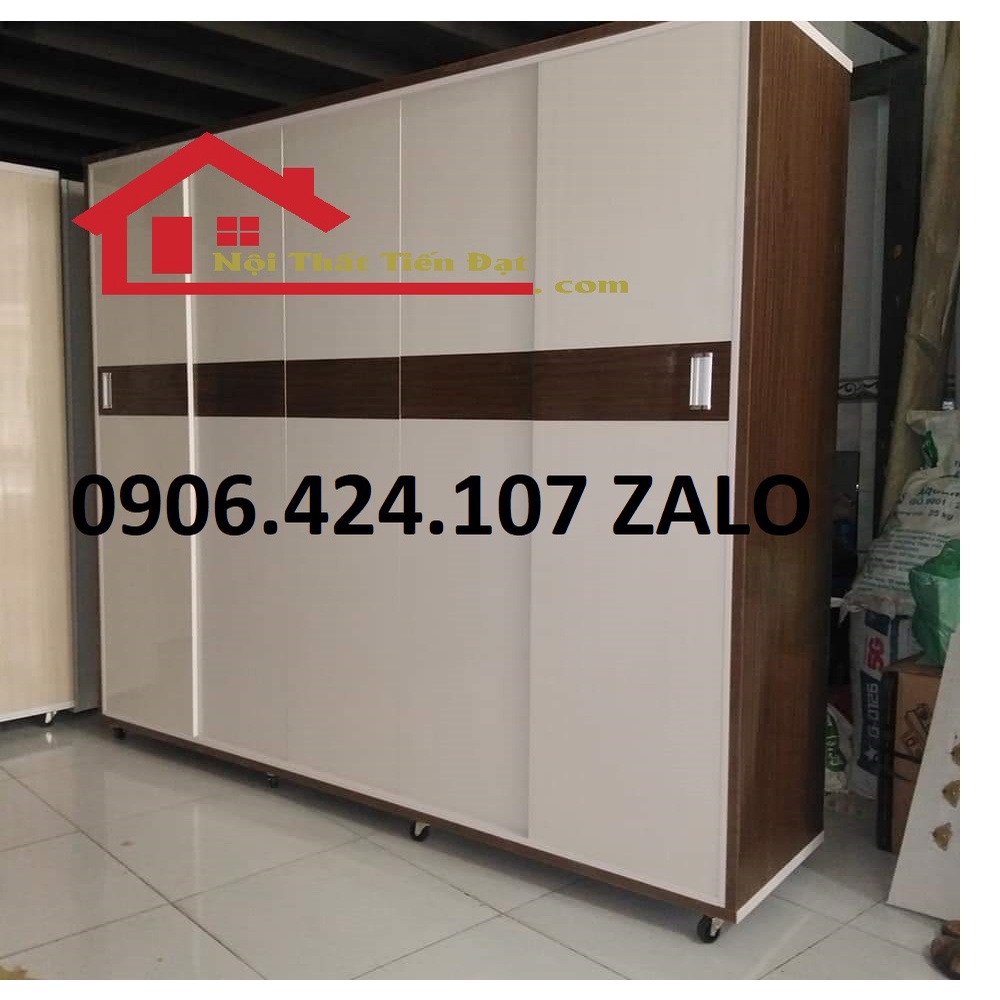 Tủ nhựa Quần Áo Cửa Lùa 5 Cánh Cự Tiện Lợi, Không Gian rộng C1M8X2MX50CM HCM BAO SHIP