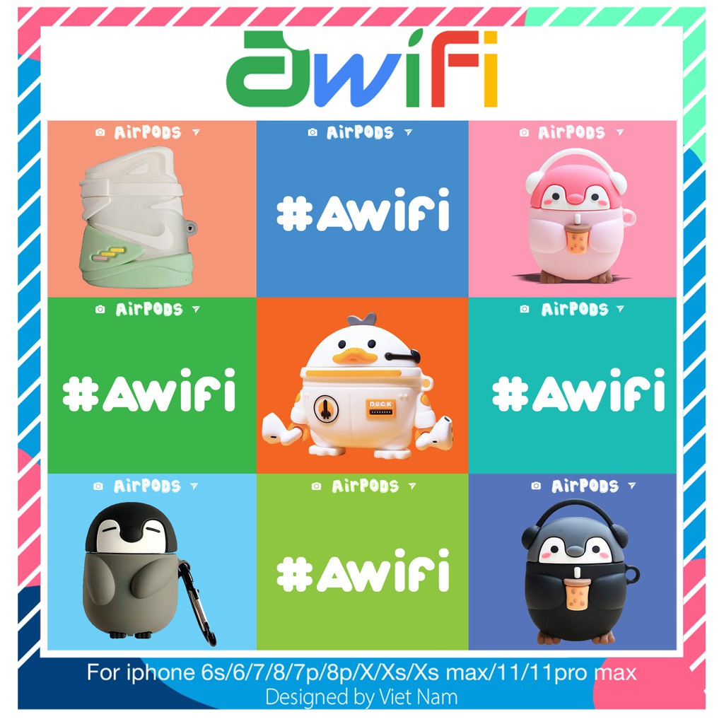 [Mã ELORDER5 giảm 10K đơn 20K] Vỏ bảo vệ bao đựng tai nghe Airpod 1/Airpod 2/Airpod pro bluetooth i12 tws - Awifi M1-6