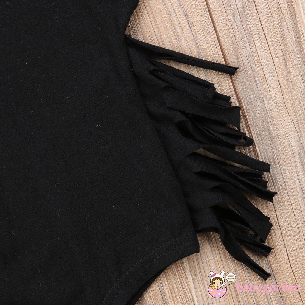 Áo Liền Quần Tua Rua Màu Trơn Hợp Thời Trang Cho Bé Gái