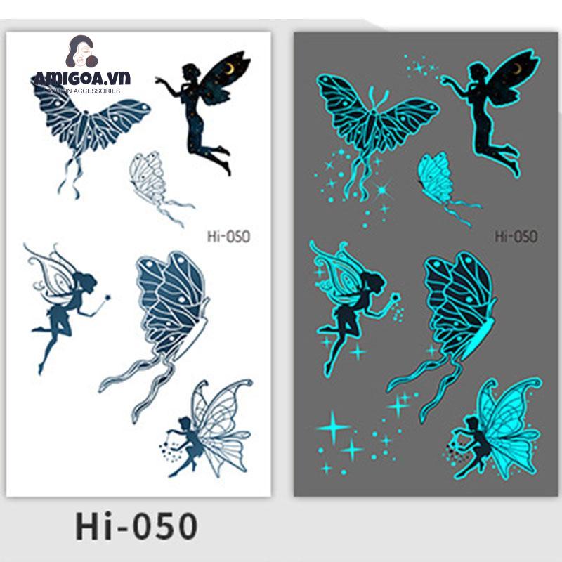 ✨✨1 Miếng Dán Hình Xăm Kỳ Lân Tiên Cá Hoạt Hình Màu Dạ Quang Chống Thấm Nước Dành Cho Học Sinh