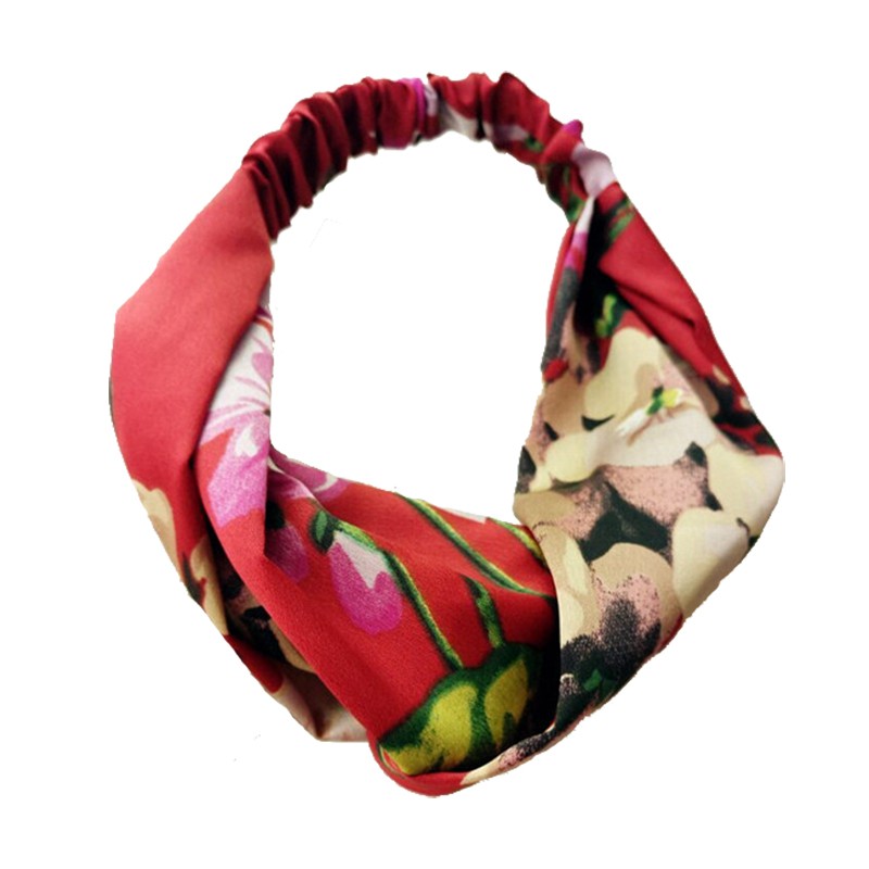 Khăn turban hoa văn co dãn thời trang cho nữ