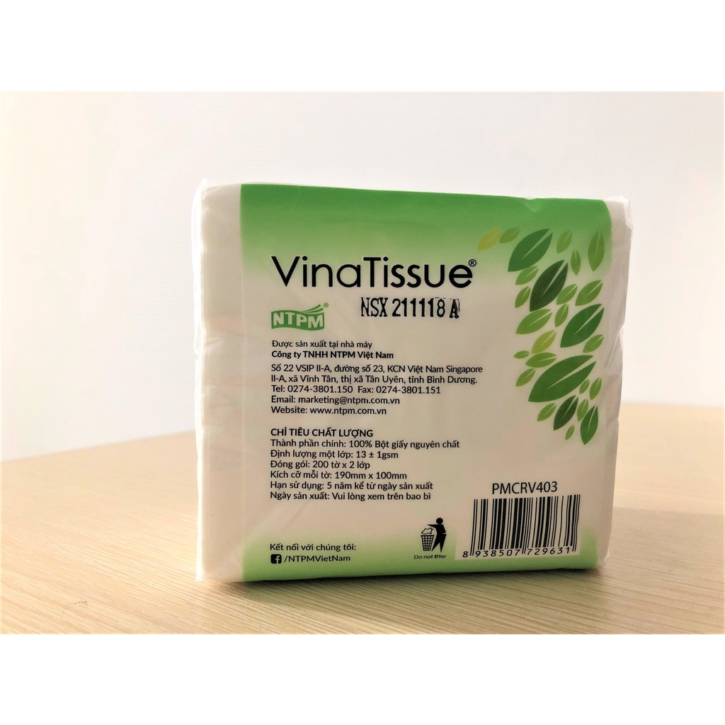 Khăn giấy rút cao ấp Vinatissue 200 tờ