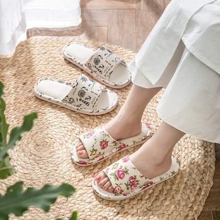 Dép vải mang Đi Trong Nhà văn phòng khách sạn spa Cao Cấp Đế cao su Dày chống trơn trượt