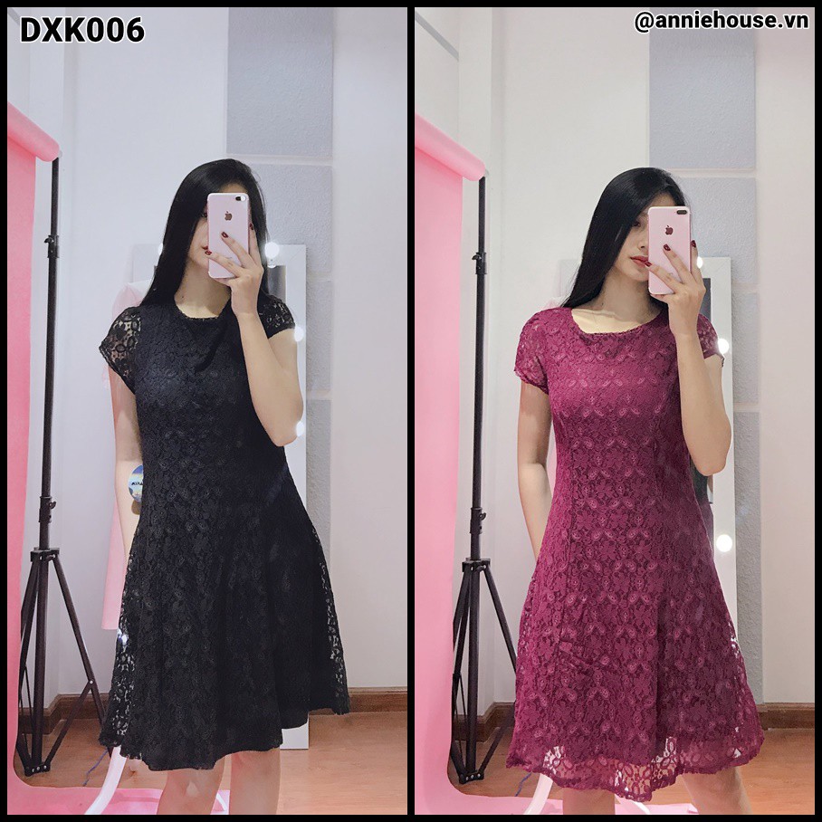 [ẢNH THẬT] Đầm ren nữ thời trang 2 lớp VNXK - DXK006 | Shopee