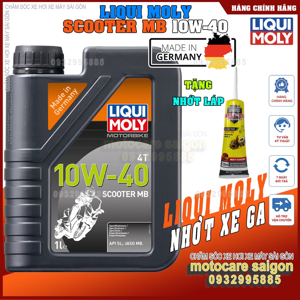 [Tặng nhớt lap] Liqui moly scooter mb 10W40  nhớt tay ga cao cấp