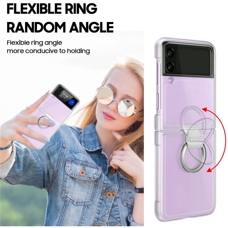 Ốp Điện Thoại Nhựa PVC Cứng Nhám Trong Suốt Chống Sốc Cho Samsung Galaxy Z Flip 4 5G Z Flip 3