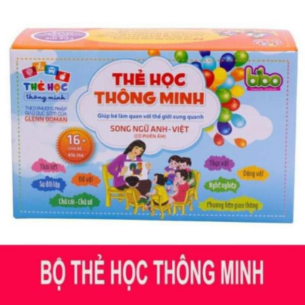 Bộ thẻ học thông minh 16 chủ đề / 416 thẻ tiếng Anh / Việt cho bé