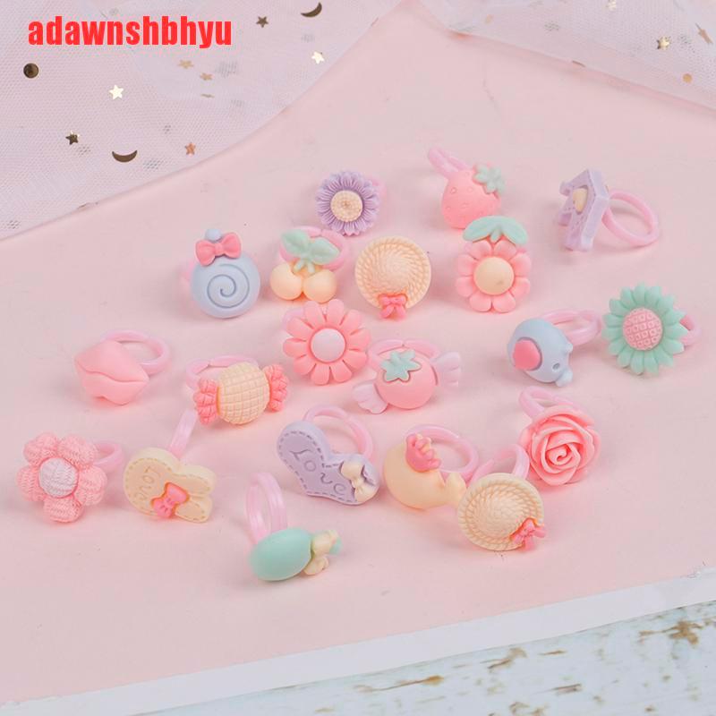 Set 20 Nhẫn Nhựa Resin Cho Bé Gái