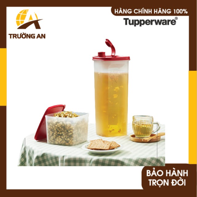 Bộ Memberkit Tasty Set 1 Bình Nước Slim Line 2L Pha Trà Detox Muối Dưa Cà Đựng Nước  Và Hộp BQTP 1L TUPPERWARE Trường An