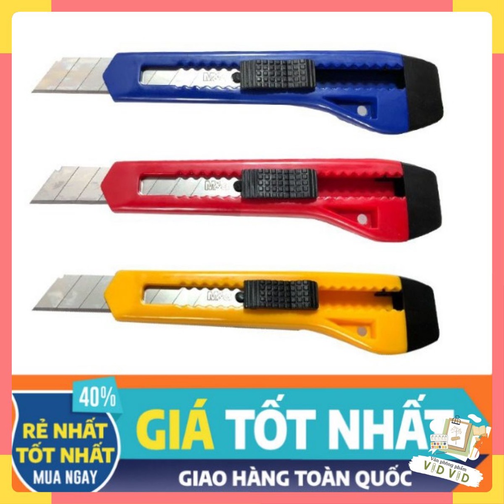 Dao Rọc Giấy, Dao Trổ Dạng Lớn 18mm- Cán Được Bọc Nhựa ,Không Trơn Trượt, Đảm Bảo An Toàn Khi Sử Dụng