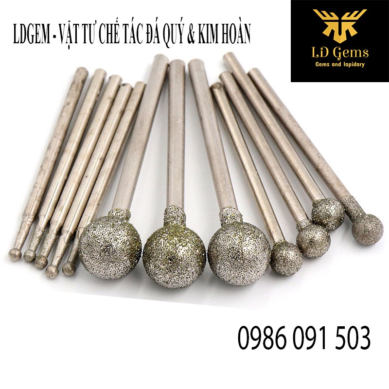 10 mũi bí  Cốt 2.35mm  chuyên dụng mài, chạm, khắc tượng ngọc, đá quý, đá thô, đá cảnh